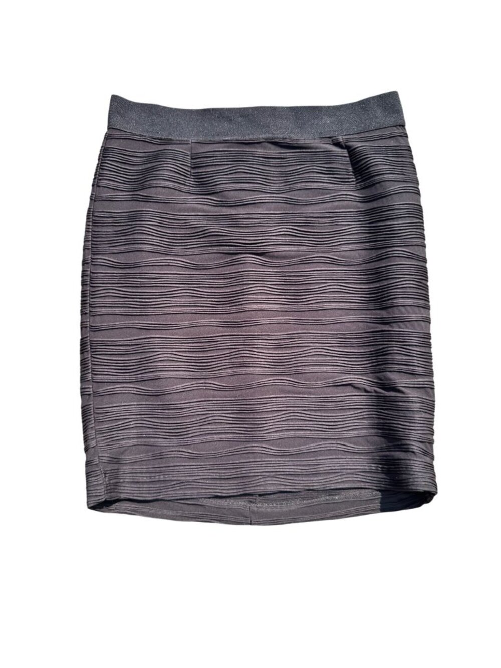 Alfani Women's Pencil Skirt Black Textured Pull-On Size 16 Polyester Blend